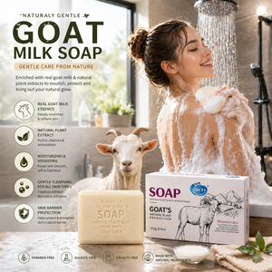 Savon <span class=keywords><strong>de</strong></span> bain au <span class=keywords><strong>lait</strong></span> <span class=keywords><strong>de</strong></span> chèvre, savon blanchissant hydratant, savon naturel aux herbes, savon <span class=keywords><strong>de</strong></span> beauté pour le visage et le corps, 252g, vente en gros OEM ODM Chine - Product Image 1