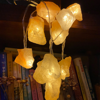 Lampe de sel de l'Himalaya naturelle USB, 600G, en pierre de cristal rose, sculptée, toucher réel, pour décoration intérieure de Noël