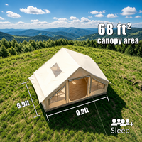 Cabane de glamping gonflable haut de gamme - Tente automatique imperméable 420D ultra résistante pour l'extérieur (États-Unis/UE)
