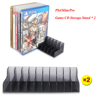 Support de rangement pour disques CD Dobe TP4-1813, 2 pièces/ensemble, pour PS4 Slim Pro, support pour disques de jeu