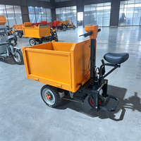 Chariot électrique de 1 tonne à ouverture 3 côtés, chariot utilitaire motorisé à batterie 1800W pour jardin et entrepôt