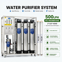 Machine de production d'eau pure en acier inoxydable 1,5 kW 500 L/H avec pompe, pour usage industriel et commercial, équipement efficace