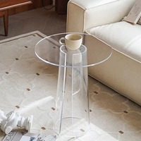 Table basse ronde en acrylique transparente moderne de haute qualité, fabriquée sur mesure, décoration créative pour salon, table d'appoint en acrylique