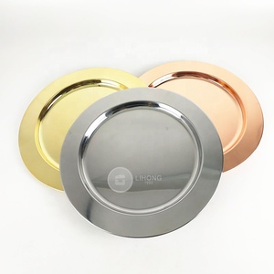 Ventes chaudes, plaques de charge rondes en acier inoxydable de 13 pouces, or rose, argent, miroir, <span class=keywords><strong>pour</strong></span> mariage - Product Image 2