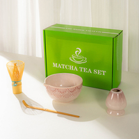 Ensemble fouet en bambou et fouet Chasen en céramique au design japonais moderne personnalisé, avec bol à matcha et tasse, pour thé et café