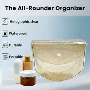 Trực tiếp-nhà máy túi nhựa <span class=keywords><strong>PVC</strong></span> nút túi quà tặng túi hiển thị <span class=keywords><strong>PVC</strong></span> trang điểm Túi long lanh custometic túi với Snap đóng cửa - Product Image 2