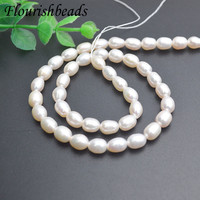 Perle d'eau douce blanche naturelle de bonne qualité 6x8mm 8x10mm perles en vrac en forme de riz pour bijoux collier bracelet fabrication de cadeaux de fête