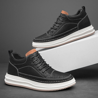 Chaussures de porte d'ascenseur en gros de haute qualité 8cm pour hommes baskets en cuir décontractées hauteur augmentant la marque pas cher Offre Spéciale