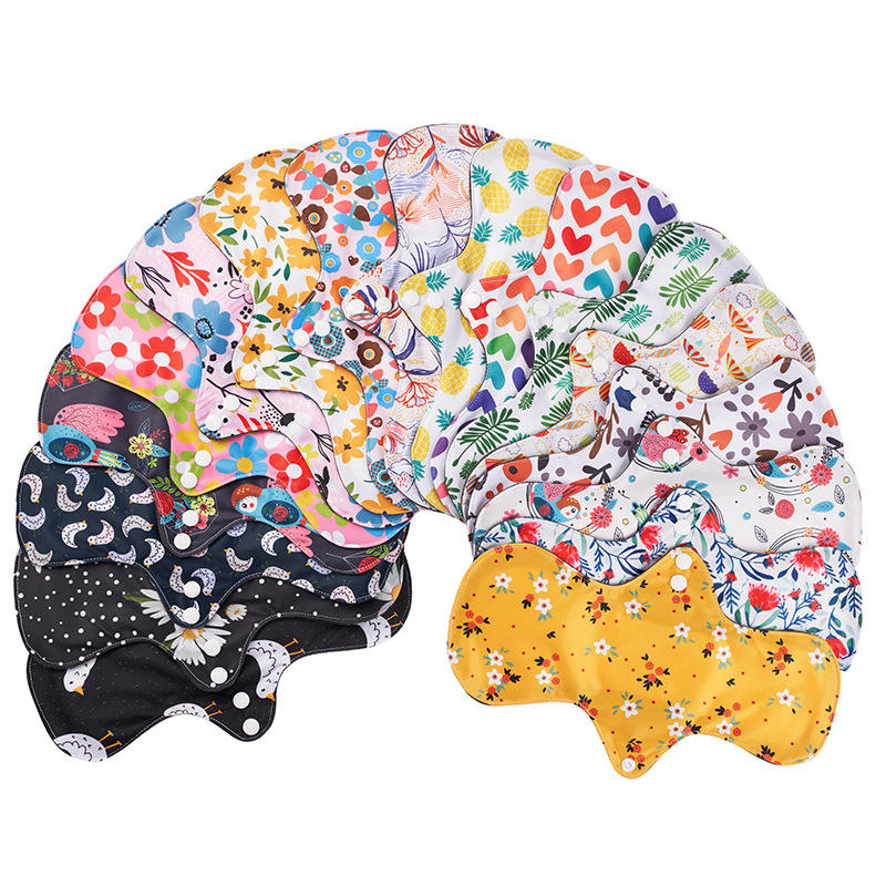 Eco Friendly 18*30CM L Size Reusable Washable Sanitary Napkins Feminine Hygiene Sanitariy Pads For Women Menstrual Cloth Pads