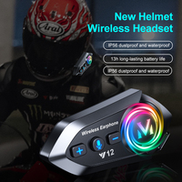Helm Motor Y12 dengan Headset BT dan Mikrofon yang Dapat Berkomunikasi