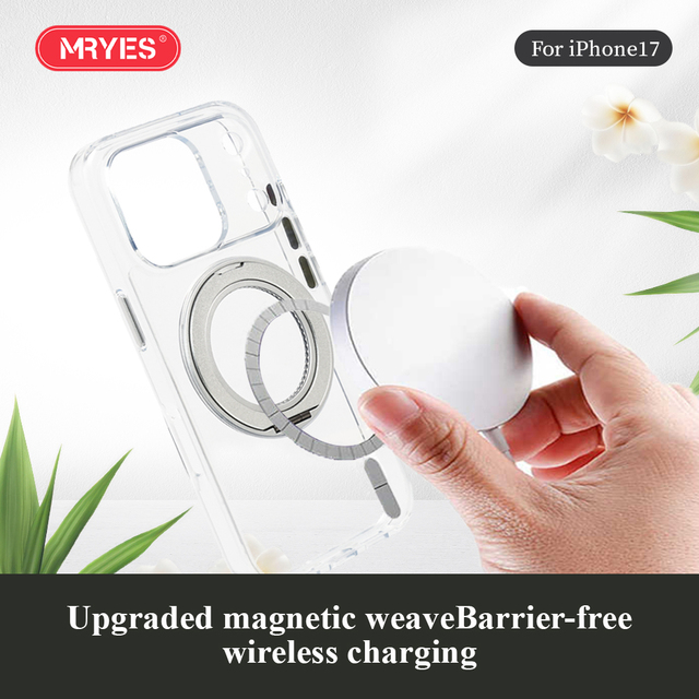 iphone 17 Pro Max case Transparent Phone Stand Phone Cover Magnetic Wireless Charging Transparent Phone case