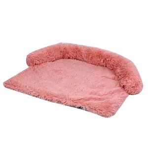 Cama para animais de estimação de plush, almofada de pelúcia quente, removível e lavável, para cachorros e gatos