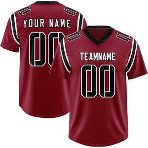 Custom Football Jersey Personalized Stitched Team Name Number V-Neck Moisture Wicking Unisex Adult Sports Shirt - Product Image 1
