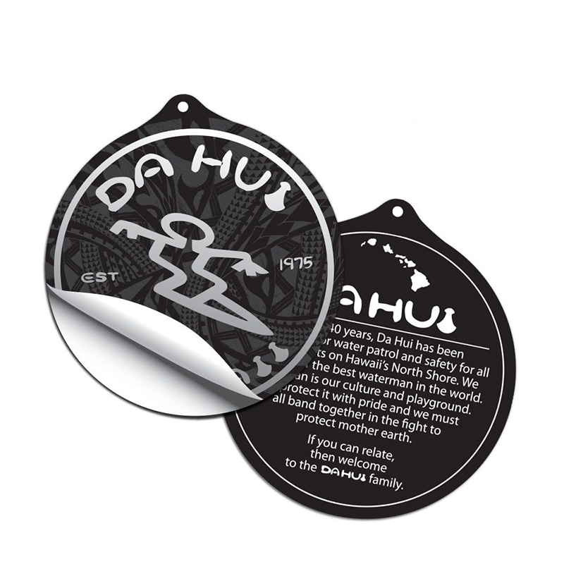 Customized Printed Durable Waterproof Vinyl Sticker Clothing Hat Hang Tag Stickers Die Cut Hang Tags With Sticker