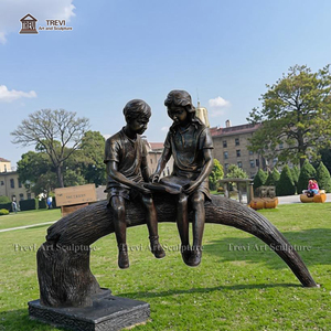 รูปปั้นเด็กหญิงอ่านหนังสือบนม้านั่ง ขนาดเท่า<span class=keywords><strong>คน</strong></span>จริง สำหรับตั้งนอกอาคาร ทำจากทองสัมฤทธิ์ ยี่ห้อ TREVI  ขาย - Product Image 6