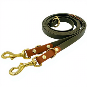 Laisse de chien de luxe en PVC, solide, mains libres, double crochet, réglable, durable, à dégagement rapide, couleurs personnalisées disponibles - Product Image 1