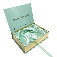Boîtes d'emballage de luxe noires pour extensions de cheveux, personnalisables avec logo, pour vêtements, cadeaux, et inserts en satin avec ruban
