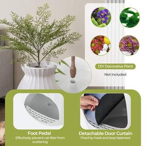 Vente en gros Bac à litière <span class=keywords><strong>pour</strong></span> <span class=keywords><strong>chat</strong></span> intelligent avec contrôle des odeurs Design <span class=keywords><strong>de</strong></span> pot <span class=keywords><strong>de</strong></span> fleurs élégant <span class=keywords><strong>pour</strong></span> grands chats - Product Image 5