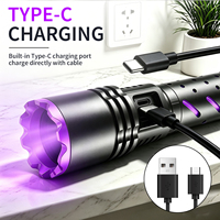 Lampe torche UV industrielle portable 20W à LED rechargeable USB-C au lithium 365nm, étanche IP66 en alliage d'aluminium pour le camping