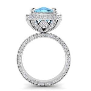 Anello da donna rotondo blu oceano alla moda, stile principessa, semplice, da indossare tutti i giorni, accessorio per la mano - Product Image 6