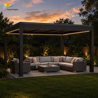 Pergola moderne en aluminium avec toit à lames orientables, auvent extérieur, balcon, parasol, pavillon
