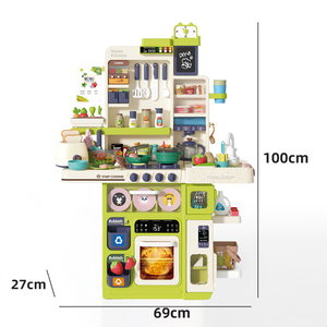 Samtoycn Juego de Cocina de Plástico Multifuncional de 100 CM, Juguete de Simulación de Cocina Real, Juego de Comida para Niños - Product Image 1