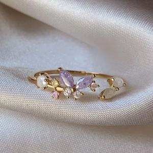 レディース絶妙なリング銅メッキ18Kゴールド甘い薄いリング - Product Image 6