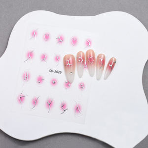 Farbverlauf Nagel dekoration 3D Silber Linien <span class=keywords><strong>Nail</strong></span> Art Decals Relief Star Herzförmige DIY Nagel aufkleber - Product Image 4