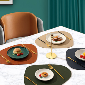 Model baru Set alas meja makan kulit imitasi dekoratif kulit PU PVC untuk digunakan di rumah dan restoran - Product Image 4