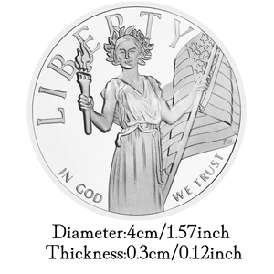 Moneda Conmemorativa de la Estatua de la Libertad, Bañada en Plata, Colección de los Estados Unidos de América - Product Image 3