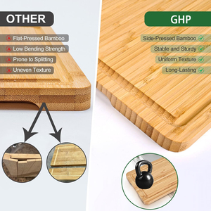 Tabla de Cortar de Bambú Simple para Cocina, Estándar de <span class=keywords><strong>Supermercado</strong></span>, Fabricante OEM ODM, para Suministros de Hoteles y Restaurantes - Product Image 3