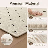 Tapis design grille minimaliste le plus vendu, tapis moderne beige et noir à pois, grand tapis à poils courts pour salon et chambre