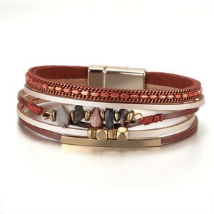 <span class=keywords><strong>Pulsera</strong></span> de Cuero para <span class=keywords><strong>Mujer</strong></span>, Multicolor, en Capas, con Cierre a Presión, Estilo Boho Occidental, Apilable, Fácil de Usar Diariamente - Product Image 2