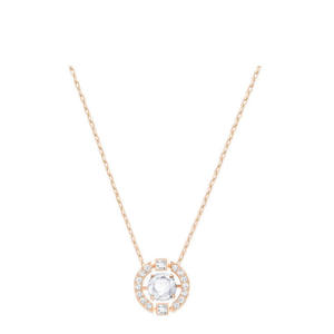 Collar con colgante de ojo de demonio y corazón latiente de titanio, con diamantes, cadena deportiva de bambú para clavícula - Product Image 1