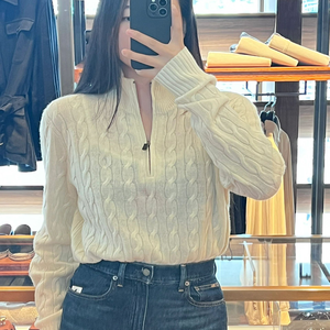 Классический женский свитер на осень/зиму 2025: винтажный кардиган на молнии с вышивкой, приталенный трикотаж - Product Image 5