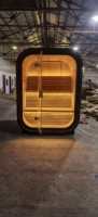 Cabine de sauna carrée noire, cabines de sauna en forme de cube, cabines de sauna pour jardin extérieur