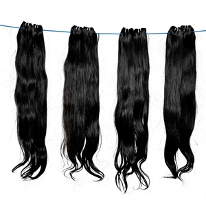 Extensions de cheveux Remy naturels indiens 100 % vierges, cuticules alignées, lisses, double trame, à clipser/tisser, vente en gros - Product Image 1