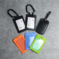 Porta Tarjetas de Identificación Retráctil Personalizado con Cordón, Ecológico, de Cuero PU, para Tarjetas de Visita, Oficina, Venta al Por Mayor, OEM