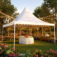 Tente Pagode de Luxe pour Fêtes en Plein Air 3x3 4x4 5x5 en PVC avec Auvent Imperméable et Rideaux