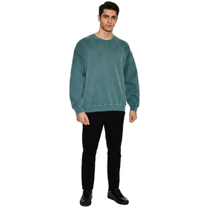 Fabrication professionnelle sweat à capuche vintage personnalisé polaire français éponge pull vintage lavage à l'acide unisexe sweat à capuche ras du cou - Product Image 1