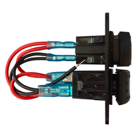 Panneau en aluminium à gravure laser 2 groupes 4.2A double prise USB Voltmètre voiture Interrupteur à bascule pour véhicule voiture camion bateau remorque