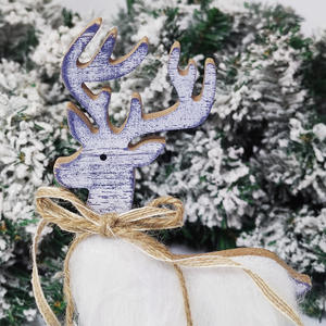 Décorations de Noël : Ornement de Noël en bois et peluche en forme d'élisar, pour arbre de Noël, comptoir de bureau et fenêtre - Product Image 3