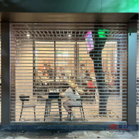 Volet roulant transparent électrique sur mesure en cristal, directement de l'usine, pour villa et usage résidentiel, anti-vent et durable