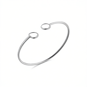 Amy Amy Faux Pearl <b>Cuff</b> <b>Bracelet</b> <b>Silver</b> Plated Minimalist Design For Women Everyday Wear - Product Image 3