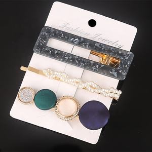 ファッションヘアアクセサリー ヘアクリップセット 酸性とパールのヘアピン入り 女性用 - Product Image 3