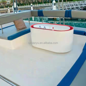 Catamarán de Lujo de 12m, Lancha Rápida de Fibra de Vidrio de 40 pies con Flybridge, Motor Doble de 150HP <span class=keywords><strong>para</strong></span> Turismo y Fiestas en Alta Mar - Product Image 6