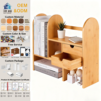 Boîte décorative extensible et détachable en bois de bambou, organiseur de bureau, présentoir en bambou naturel, étagère de rangement de bureau