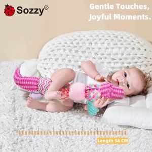 कस्टम संवेदी पशु सुखदायक नरम प्लश रश रटल्स क्रेल ट्यूमर समय खिलौने कैटरपिलर संगीत भरा खिलौना - Product Image 5