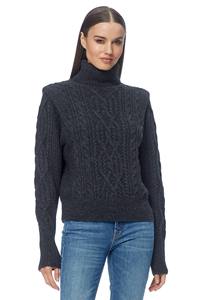 Suéter Feminino Gola Alta Clássico em Tricô Trançado com Acabamento Canelado, Mistura de <span class=keywords><strong>Alpaca</strong></span>, Textura Grossa, Personalizado, Auditado pela BSCI - Product Image 3