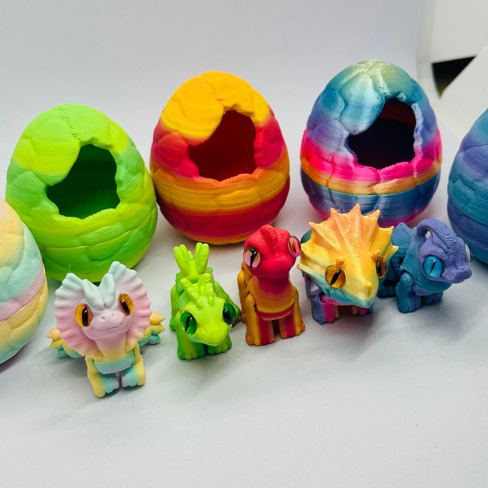 Model X Hatch 3D Printed Dinosaur Hatch Egg Toy, Baby Dinosaur Animal Model Inside ...